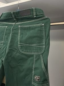 bershka Green Wide Leg Jeans
