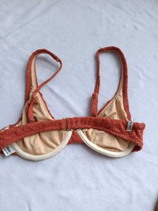 Chic Textured Terracotta Bikini Top