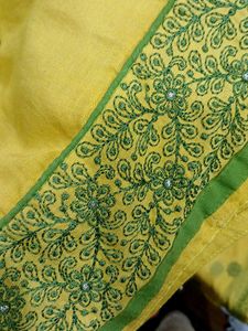 Yellow Embroidered Kurti