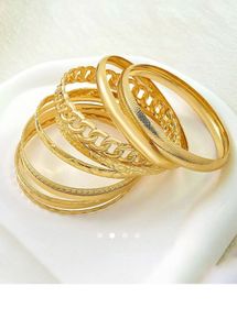 Bangle Set(Golden):Anti-Tarnish