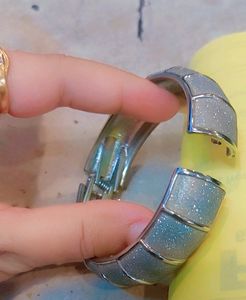 Archies Silver Glittery Kadda With Magnetic Lock