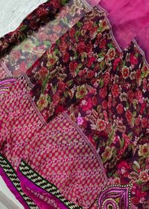 Beautiful Pink Floral Saree