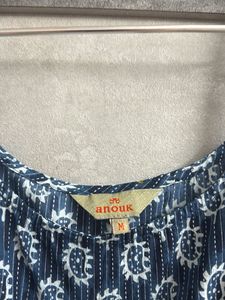 Blue Printed Cotton Kurta