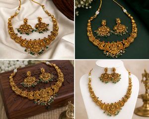 Intricate Gold Necklace &amp; Earring Set