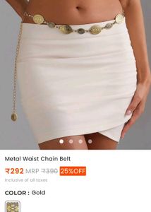 Elegant Gold Metal Waist Chain Belt