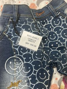 unisex Smiley Face Jean