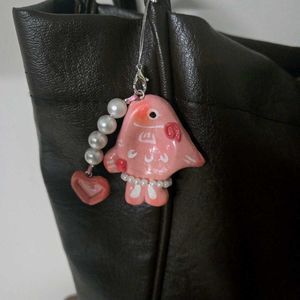 Pink Fish Worry Stone Charm🤍🩷