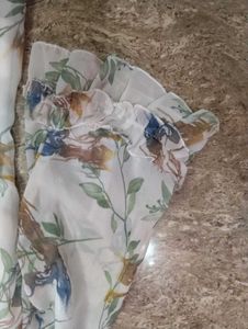 Sheer Floral Bird Print Top