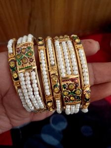 Elegant Pearl & kundan Bangles