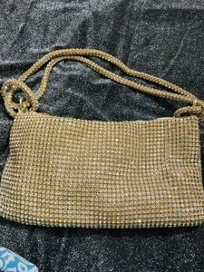 Rhinestone Golden Purse