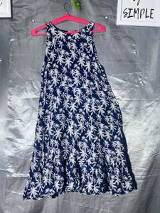 Navy Blue Palm Tree Dress
