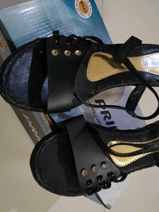 Stylish Black Sandals with Embellishments