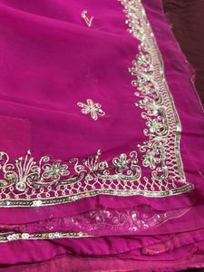 Beautiful Pink Embroidered Saree