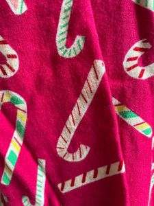 Candy Cane Print Pajama Top