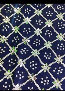 Navy Blue Mirror Work Sharara Set