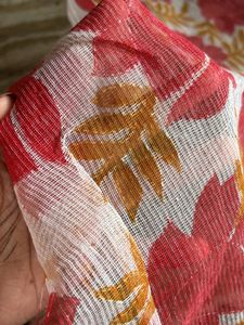 Floral Print Organza Trendy Saree *best quality*