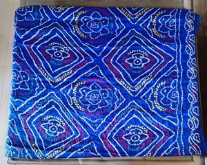 Vibrant Blue Bandhani Saree