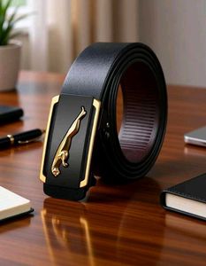 Brand New Jaguar Buckle Gold Synthetic Belt