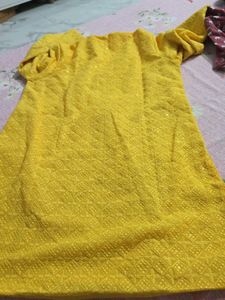 Vibrant Yellow Embroidered Kurta