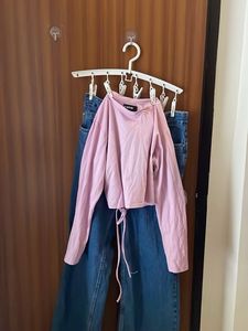 High-Waisted Wide-Leg Denim Jeans