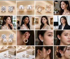 Chic Bow Pearl &amp; Crystal Earring Set(3)