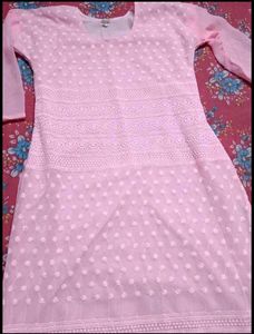 Elegant Pink Chikankari Kurta