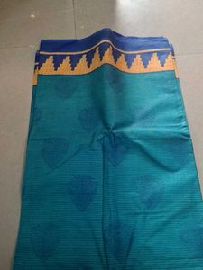 Beautiful Teal Saree with Blue Border