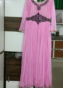 Baby Pink Gown Three Piece Set