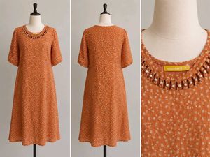 Orange Polka Dot Midi Dress