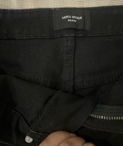 Black Denim Mini Skirt