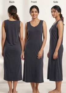 Comfortable Sleeveless Nightgown with Lace Trim