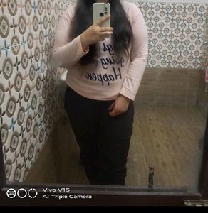 Xxl Light Pink Colour  Full Sleeve T Shirt