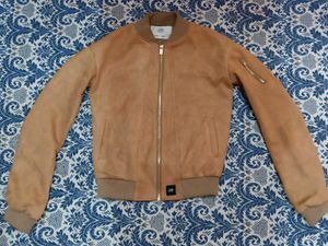 Brown Suede Bomber Jacket