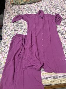 Purple Kurta Set with Pants