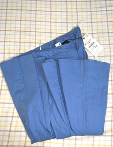 Zara Blue Pleated Midi Skirt
