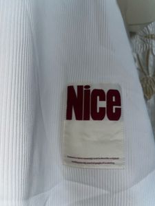 White "Nice" Textured Tunic Top