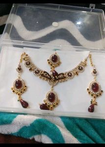 Exquisite Kundan & Ruby Necklace Set