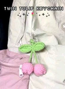 Crochet Tulip Keychain
