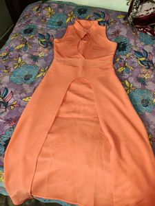 Chic Orange Sleeveless Maxi Dress