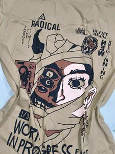 Casual Tan Graphic T-Shirt