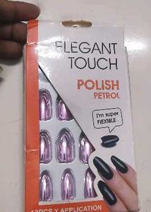 12 Pink Chrome Press-On Nails
