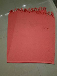Coral Pink Dupatta with Fringes
