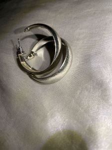 Thick Silver Hoops Medium