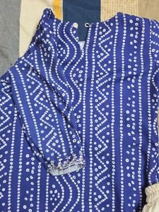 Blue Bandhani Kurta Set