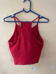 Ribbed Red Tank Top