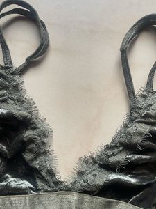 shein dark green velvet bra