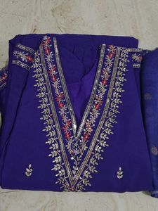 Beautiful Purple Embroidered Kurta Set