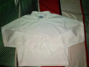 White Polyester Full Sleeves Crop Top