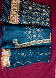 Elegant Teal Embroidered Lehenga Set