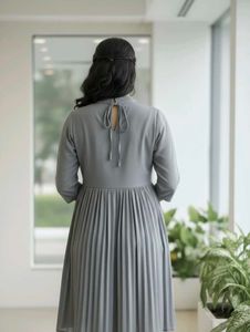 1dtess+free plazo pant Elegant Grey Ethnic Dress